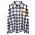 Adidas adidas Golf кнопка down тянуть over cut and sewn рубашка проверка длинный рукав поли × хлопок ×eksM синий blue × белый × желтый мужской 