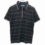  Hamnett HAMNETT рубашка-поло cut and sewn футболка ткань окантовка короткий рукав fly передний сделано в Японии хлопок 100% M чёрный × красный × белый мужской ( женский?)