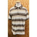 GAP Gap XL мужской рубашка-поло cut and sewn мульти- окантовка рисунок . с карманом кромка сбоку разрез короткий рукав хлопок 100% Brown × белый 