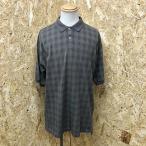  I zodo[ перевод есть ] IZOD рубашка-поло олень. . в клетку длинный tail боковой разрез короткий рукав хлопок 100% M серый серия × оттенок бежевого мужской 