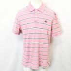  Edwin EDWIN рубашка-поло cut and sewn олень. . окантовка Logo вышивка кромка сбоку разрез короткий рукав хлопок 100% L розовый розовый мужской мужчина 