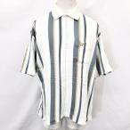 Golden Bear золотой Bear L мужской мужчина рубашка-поло полоса медведь. вышивка короткий рукав хлопок 100% "теплый" белый × серый темно-синий серия × оттенок зеленого 