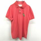 ショッピングAbercrombie アバクロンビーアンドフィッチ Abercrombie＆Fitch ポロシャツ カットソー スリムフィット 鹿の子 ロゴ刺繍 半袖 綿100% M ピンク系 メンズ
