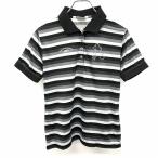  Paradiso Golf Paradiso GOLF рубашка-поло cut and sewn окантовка .. стразы короткий рукав поли 100% M черный × серый женский 