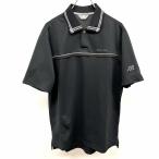  Mizuno Golf mizuno GOLF рубашка-поло Logo вышивка короткий рукав длинный tail сделано в Японии поли 100% M черный × темно-синий × белый чёрный мужской мужчина 