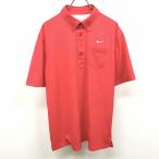 NIKE GOLF Nike Golf XL мужской рубашка-поло мелкий точка рисунок кнопка down Logo вышивка короткий рукав Short рукав карман поли 100% розовый серия 