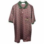  Wilson Golf Wilson GOLF рубашка-поло проверка Logo вышивка . карман короткий рукав Short рукав L розовый розовый × зеленый серия мужской 