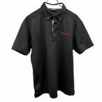  TaylorMade TAYLOR MADE Golf рубашка-поло карман нет вышивка Logo Британия знак кнопка down короткий рукав поли 100% M черный чёрный × красный мужской 