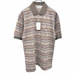  Ben тонер Golf links [ новый товар ]VENTNOR GOLF LINKS рубашка-поло общий рисунок окантовка короткий рукав сделано в Японии хлопок × поли L чай × темно-синий × серый × белый мужской 