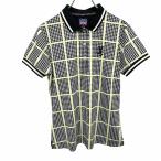  Admiral Golf ADMIRAL GOLF рубашка-поло Glenn проверка короткий рукав Logo вышивка полиэстер × полиуретан M черный чёрный × желтый × белый женский 