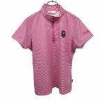 tigolaTIGORA Golf с высоким воротником футболка половина Zip окантовка Logo patch короткий рукав поли 100% L розовый розовый × белый × чёрный женский 