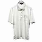  Honma HONMA Honma Golf Golf рубашка-поло контрольно-измерительный прибор рисунок манжеты . кромка. обе сбоку разрез короткий рукав поли 100% M белый × серый серия мужской 