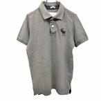 ショッピングAbercrombie アバクロンビーアンドフィッチ Abercrombie＆Fitch ポロシャツ 鹿の子 刺繍 ビッグムース 半袖 綿100% S ヘザーグレー レディース