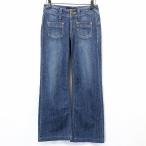 sasonSASSON Denim брюки джинсы ji- брошюра редкость ботинки cut USED обработка Zip fly сделано в Японии хлопок 100% S синий blue женский 