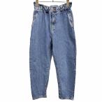 ショッピングzara ザラ ZARA デニム パンツ ジーンズ ジーパン テーパード ウエストゴム 無地 ジップフライ 綿100% 24 ブルー 青 レディース