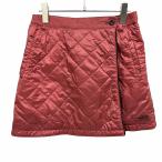 tigola Golf стеганое полотно LAP юбка тонкий. с хлопком внутри сторона . флис группа ткань талия резина поли 100% M красный красный × чёрный женский 