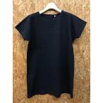  Muji Ryohin .... ryou ..M женский длинный cut and sewn One-piece ki моно рукав одноцветный большой Silhouette колено длина стрейч чёрный 