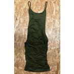 * бренд неизвестен M размер женский тонкий One-piece задний гонки выше безрукавка колени длина одноцветный хлопок × полиэстер зеленый зеленый цвет 