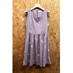 dazzlin Dazzlin M женский тонкий One-piece безрукавка юбка подкладка имеется цветочный принт колено длина полиэстер 100% лаванда лиловый 