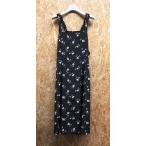 * бренд неизвестен - - женский тонкий цветочный принт шифон длинный One-piece подкладка нет спина .. плечо шнур безрукавка - свет оттенок черного 