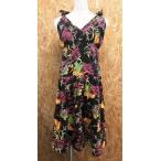 RUSTYla стойка L женский плечо шнур One-piece подкладка имеется талия резина цветочный принт цветок безрукавка хлопок 100% черный × многоцветный 