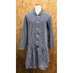 [ сделано в Японии ] BEAMS BOY Beams Boy - женский рубашка One-piece подкладка нет полоса рисунок раунд цвет длинный рукав хлопок 100% синий × белый 