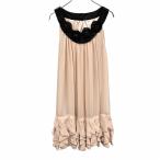 bo*doreBo*Dre платье One-piece безрукавка бисер подкладка имеется шифон A линия поли 100% M 9AR бежевый бежевый × чёрный женский 