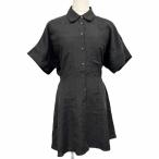  Zara ZARA рубашка One-piece колено длина кнопка останавливать юбка подкладка имеется одноцветный обе . карман короткий рукав ki моно рукав liyo cell × поли M чёрный женский 