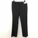 ユニクロ 【新品】UNIQLO 若干薄手 ストレッチパンツ ストライプ ポリエステル×レーヨン×ポリウレタン 64cm チャコールグレー レディース