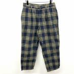 POSH BOYposhu Boy L мужской мужчина конические брюки ворсистый в клетку 1 tuck Zip fly хлопок 100% темно-синий × зеленый × бежевый 