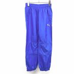 PUMA тонкий брюки-джоггеры талия . резина . шнур колено . вентиляция разрез кромка Zip Logo сделано в Японии поли 100% 160 синий Kids Junior 