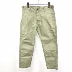 URBAN RESEARCH DOORS конические брюки одноцветный Zip fly талия. обе сбоку регулировщик ремень сделано в Японии хлопок 100% 36. зеленый мужской 