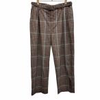UNITED ARROWS Green Label Relaxing конические брюки проверка полиэстер × искусственный шелк × полиуретан 38 Brown чай × синий женский 