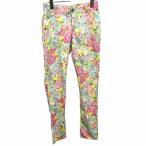 [ новый товар / перевод есть ]KISS ON THE GREEN Golf немного тонкий обтягивающий брюки цветочный принт хлопок × поли и т.п. 2 зеленый серия × розовый × желтый × зеленый × бежевый женский 