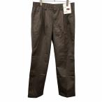 ユニクロ 【新品】UNIQLO チノパンツ 2タック テーパード 無地 ジップフライ エクストラファインコットン100% W82 ダークブラウン メンズ