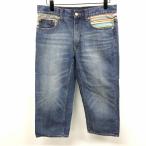  душа ob freedom SOUL OF FREEDOM! укороченные брюки Denim брюки джинсы ji- хлеб конический USED обработка часть окантовка хлопок 100% M синий мужской 