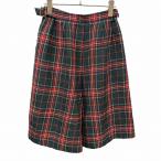 McGREGOR мельчайший ворсистый юбка-брюки брюки подкладка имеется проверка 2 tuck талия. обе стороны . настройка ремень шерсть 100% 66-92 зеленый × красный × желтый × синий × белый женский 