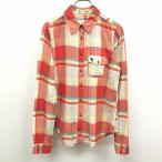 Abercrombie&Fitch 若干薄手 シャツ 皺加工 チェック 襟とカフスと前立ての裏に花柄 長袖 綿×ポリウレタン XS マルチカラー レディース