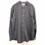 ジムフレックス Gymphlex バンドカラーシャツ チェック 長袖 胸ポケット 綿100% M ブラック×ネイビー×レッド×イエロー×ホワイト メンズ