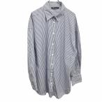 ショッピングzara ザラ ZARA シャツ 着丈が長め ストライプ ポケット無し 長袖 ロングスリーブ 綿100% コットン100% L ネイビー 紺×白 レディース