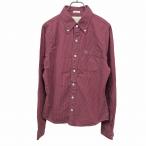アバクロンビーアンドフィッチ Abercrombie＆Fitch ボタンダウンシャツ チェック 長袖 胸ポケット 古着 綿100% S レッド 赤×青 メンズ