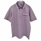 pi-ji-e- Tour PGA TOUR тянуть over рубашка блинчики sia футбол проверка ребра воротник короткий рукав поли 100% M лиловый фиолетовый × белый мужской 
