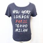ショッピングAbercrombie アバクロンビー＆フィッチ Abercrombie＆Fitch Tシャツ カットソー 英字プリント ラウンドネック 半袖 XS ヘザーネイビー 杢紺 レディース