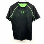 UNDER ARMOUR Under Armor L женский ( мужской?) сетка футболка короткий рукав полиэстер × полиуретан черный × зеленый желтый зеленый 