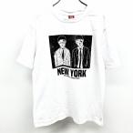 ニューヨーク 吉本興業|NEW YORK Tシャツ 半袖 嶋佐和也 屋敷裕政 お笑いコンビ 芸人 版画プリント 綿100% 杢ホワイト 白×黒 メンズ