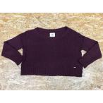 ショッピングホリスター ホリスター HOLLISTER ローゲージニット セーター 丸首 ワンポイントロゴタグ付き 長袖 綿×アクリル Sサイズ ボルドー 赤系 レディース