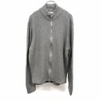 ショッピングzara ザラ ZARA リブニットジャケット カーディガン 長袖 無地 ハイネック ダブルジップ 裏地無し 綿100% L ヘザーグレー レディース(メンズ？)