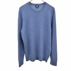ユニクロ UNIQLO 薄手 ニット セーター 無地 長袖 丸首 プルオーバー ロングスリーブ カシミヤ100% M 杢ブルー (ネイビーMIX) メンズ