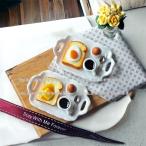 【1セット販売】【2タイプ選択】ミニチュア モーニングセット トースト＆コーヒー ドールハウス 小物 ミニチュアフード プレート コーヒー 卵 撮影用 小物