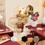 （1点）壁掛けミニチュアミラー 六角形 鏡面プレート 3色展開 ドールハウス用 背景パーツ インテリアパーツ 選べる3色 ゴールド シルバー ブラック